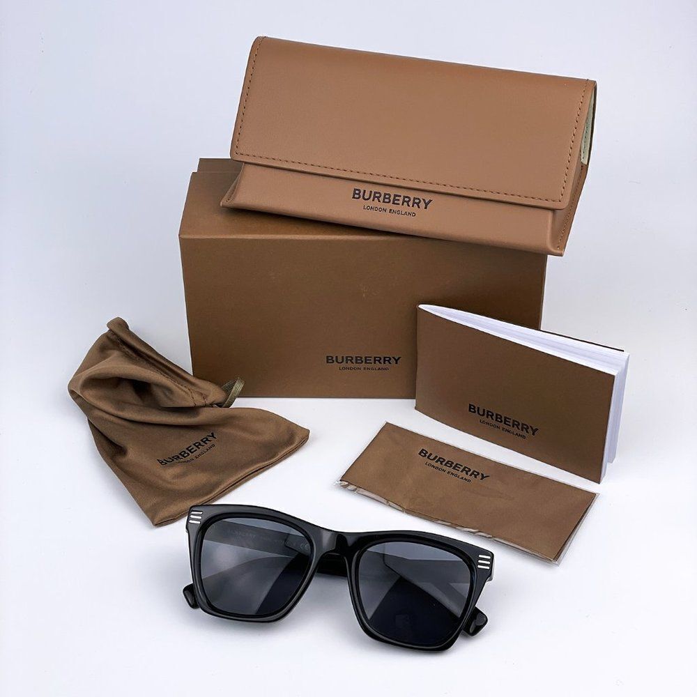 SALE! NEW Burberry BE4348 Cooper 300187 Black Dark Gray Square Unisex Sunglasses - Picture 8 of 11